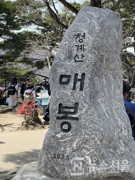 ▲청계산 매봉 비석