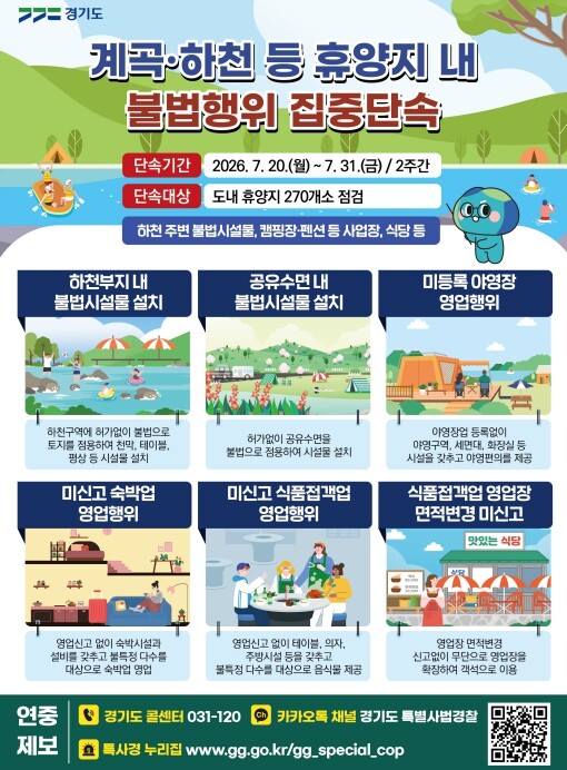 경기도, 불법 평상·무허가 영업 등 ...