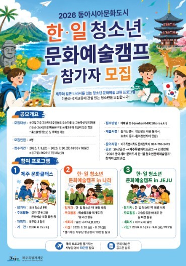 제주도, 2026 한ㆍ일 청소년문화예...
