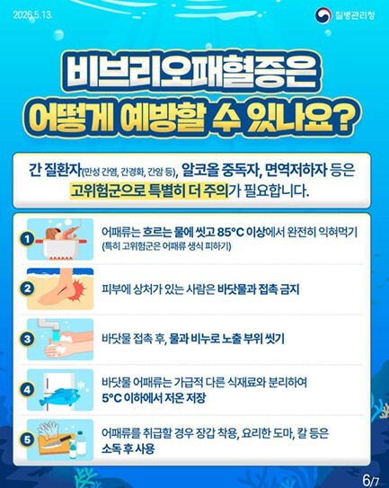 제주도, 여름철 병원성 비브리오균 감...